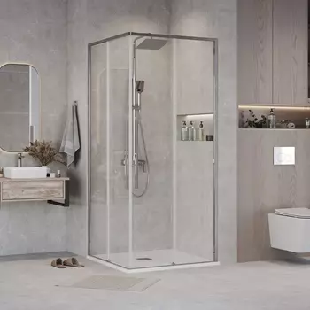 Душевой уголок Grossman Galaxy 70x70 300.K33.01.7070.10.00 без поддона, стекло прозрачное, профиль хром