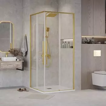 Душевой уголок Grossman Galaxy 80x70 300.K33.01.8070.32.00 без поддона, стекло прозрачное, профиль золото