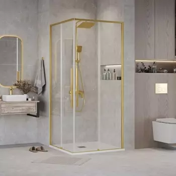 Душевой уголок Grossman Galaxy 90x80 300.K33.01.9080.32.00 без поддона, стекло прозрачное, профиль золото