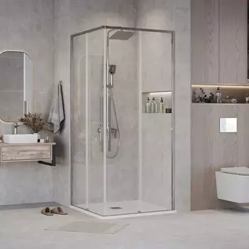 Душевой уголок Grossman Galaxy 90x80 300.K33.01.9080.10.00 без поддона, стекло прозрачное, профиль хром