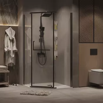 Душевой уголок Grossman Pragma 100x100 302.K33.03.1010.42.00 без поддона, стекло прозрачное, профиль графит