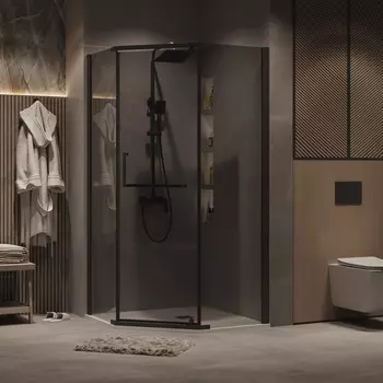 Душевой уголок Grossman Pragma 100x100 302.K33.03.1010.21.10 без поддона, стекло тонированное, профиль черный матовый