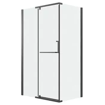 Душевой уголок Grossman Pragma 110x90 120.K33.03.1190.21.02 без поддона, стекло шиншилла, профиль черный матовый