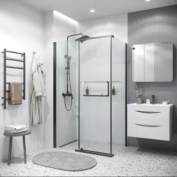 Душевой уголок Grossman Pragma 120x80 120.K33.03.1280.21.00 без поддона, стекло прозрачное, профиль черный матовый