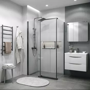 Душевой уголок Grossman Pragma 120x80 120.K33.03.1280.42.00 без поддона, стекло прозрачное, профиль графит