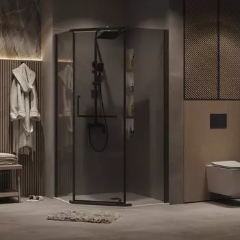 Душевой уголок Grossman Pragma 90x90 302.K33.03.9090.21.10 без поддона, стекло тонированное, профиль черный матовый