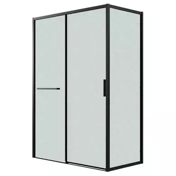 Душевой уголок Grossman Style 110x90 120.K33.05.1190.21.02 без поддона, стекло шиншилла, профиль черный матовый