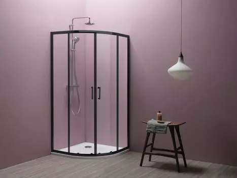 Душевой уголок Kolpa-San Eco Quat TKP 80x80 стекло прозрачное, профиль черный