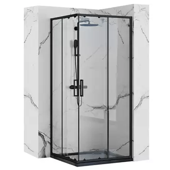 Душевой уголок Loranto Neo 90x90 CS-21809B стекло прозрачное, профиль черный