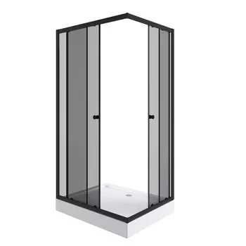 Душевой уголок Niagara Eco 110x80 NG-118-14QT низкий поддон, стекло тонированное, профиль черный, с поддоном