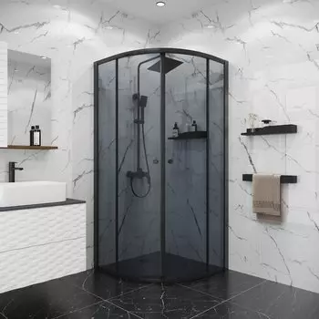 Душевой уголок Niagara Eco 78x78 NG-1003-14T стекло тонированное, профиль черный матовый