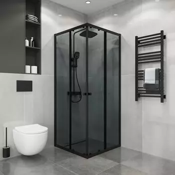 Душевой уголок Niagara Eco 78x78 NG-1008-14QT стекло тонированное, профиль черный матовый