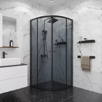 Душевой уголок Niagara Eco 88x88 NG-1007-14T стекло тонированное, профиль черный матовый