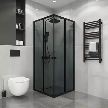 Душевой уголок Niagara Eco 88x88 NG-1009-14QT стекло тонированное, профиль черный матовый