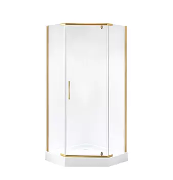 Душевой уголок Niagara Nova 100х100 NG-6434-08 GOLD стекло прозрачное, профиль золото