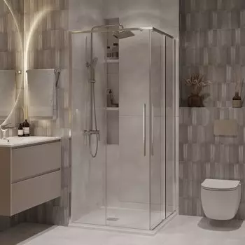 Душевой уголок Niagara Nova 100x100 NG-6624-34 стекло прозрачное, профиль хром, без поддона