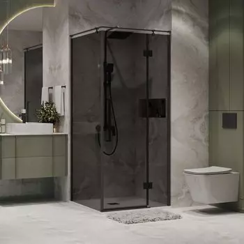 Душевой уголок Niagara Nova 90x90 NG-2831-34BLACK стекло тонированное, профиль черный матовый, без поддона