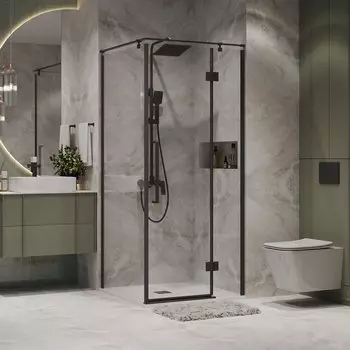 Душевой уголок Niagara Nova 90x90 NG-6831-34BLACK стекло прозрачное, профиль черный матовый, без поддона