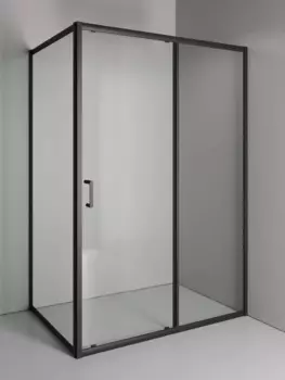 Душевой уголок Orange 150х90 E23-15090TB стекло прозрачное, профиль черный матовый