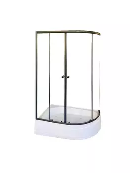 Душевой уголок Parly 120х80 ZEM1201ВL левый с поддоном, стекло прозрачное, профиль черный