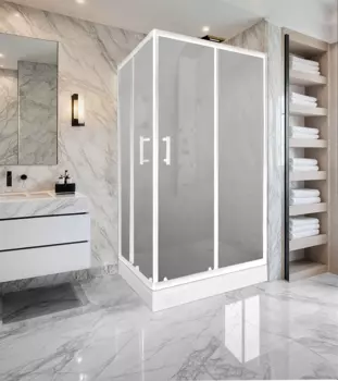 Душевой уголок Parly 120x80 ZQ121F с поддоном, стекло матовое, профиль белый