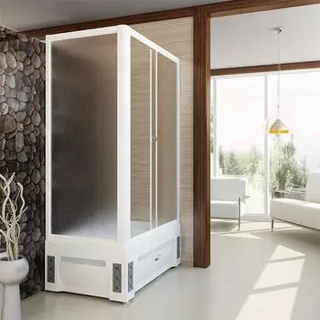 Душевой уголок Радомир Верчелли 119x81 1-03-1-2-0-0131 стекло матовое, профиль белый, правый