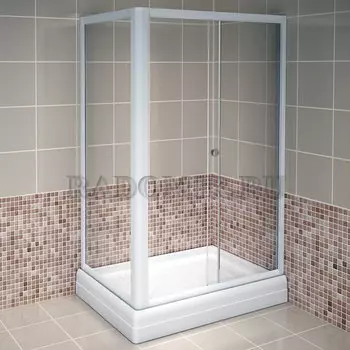 Душевой уголок Радомир Верчелли 122x84 1-03-1-1-0-0121 стекло матовое, профиль белый, левый