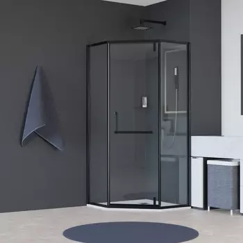 Душевой уголок RGW Hotel HO-084B 100х100 стекло прозрачное, профиль черный