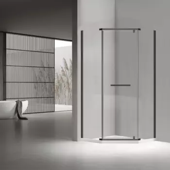 Душевой уголок RGW PA-83-B 80х80 стекло прозрачное, профиль черный, без поддона