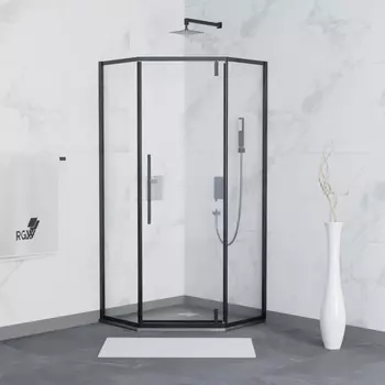 Душевой уголок RGW Stilvol SV-81-B 80х80 профиль черный, прозрачное стекло