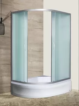 Душевой уголок River Don 100/80/24 MT R с поддоном, стекло матовое, профиль хром