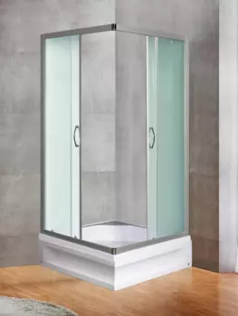 Душевой уголок River Morava XL 100/24 MT с поддоном, стекло матовое, профиль хром