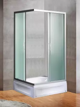 Душевой уголок River Morava XL 120/80/24 MT с поддоном, стекло матовое, профиль хром