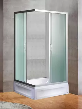 Душевой уголок River MORAVA XL 120/80/41 MT стекло матовое, профиль хром, с поддоном