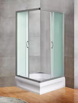 Душевой уголок River Morava XL 90/24 MT с поддоном, стекло матовое, профиль хром