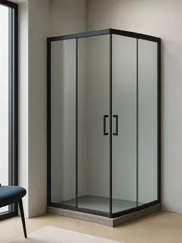 Душевой уголок Royal Bath 115х115 RB HPD-T-BL стекло прозрачное, профиль черный, без поддона