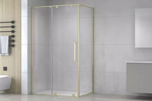 Душевой уголок Royal Bath 120х80 BERN -S RB120x80х195-T-GD стекло прозрачное, профиль золото, без поддона