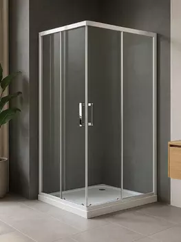 Душевой уголок Royal Bath 85х85 RB85HPD-T стекло прозрачное, профиль белый, без поддона