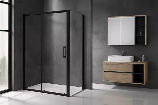 Душевой уголок Royal Bath Accord 140х90 RB 9140HPS-T-BL стекло прозрачное, профиль черный