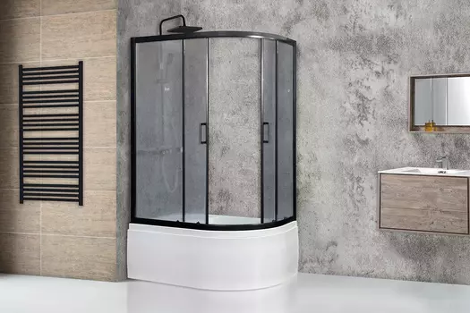 Душевой уголок Royal Bath BK RB8120BK-C-BL-L 120x80