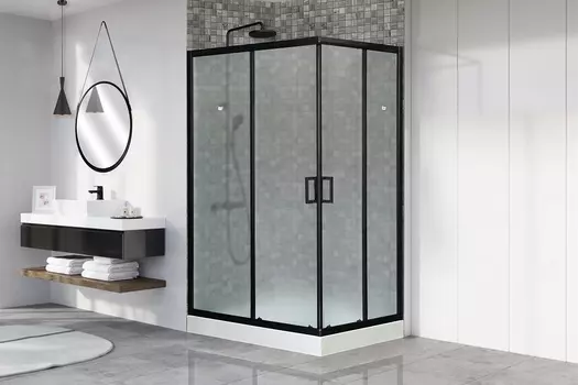 Душевой уголок Royal Bath HP 120х80 RB8120HP-C-BL-L стекло матовое, профиль черный, с поддоном