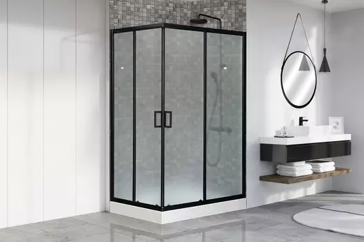 Душевой уголок Royal Bath HP 120х80 RB8120HP-C-BL-R стекло матовое, профиль черный, с поддоном