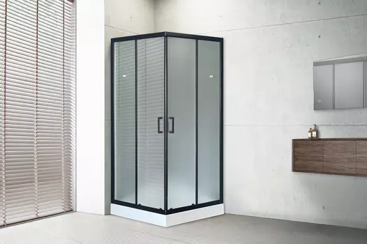 Душевой уголок Royal Bath HP 90х90 RB90HP-C-BL стекло матовое, профиль черный, с поддоном