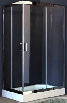 Душевой уголок Royal Bath 120х80 RB 8120HP-T-CH L стекло прозрачное, профиль хром, с поддоном