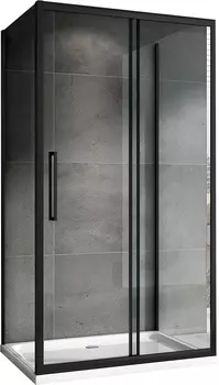 Душевой уголок с перегородкой Abber 120x80 Schwarzer Diamant AG30120BH-S80B-S80B черный