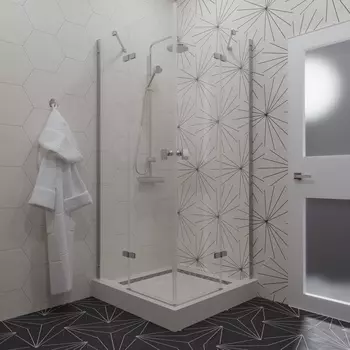 Душевой уголок с поддоном Тритон Дельта-Хром 90х90 Щ0000054215 стекло прозрачное, профиль хром