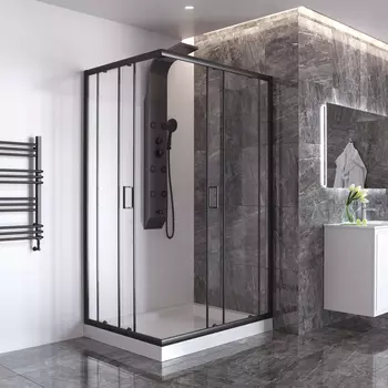 Душевой уголок Taliente 120x90 см TA-09120-1CB стекло прозрачное, профиль черный