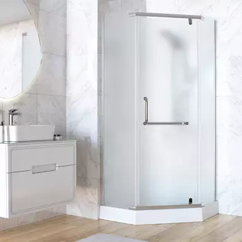 Душевой уголок Taliente 90x90 см TA-09093MP стекло матовое рифленое, профиль хром, без поддона