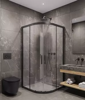 Душевой уголок Timo 90х90 TPSS-90/03C-8 стекло прозрачное, профиль черный