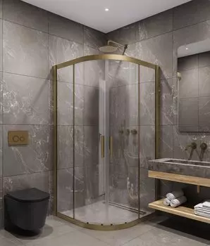 Душевой уголок Timo 90х90 TPSS-90/17C-8 стекло прозрачное, профиль матовое золото